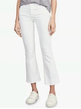Frame Le Crop Mini Boot Jeans White Size 28 High Rise Cropped Flare
